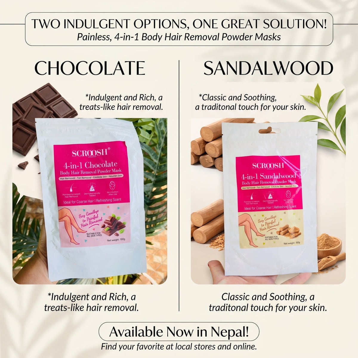 🚫🪒 4-in-1 Bikini Hair Removal Wax Powder Mask - Two Different Flavors Available✨🌸