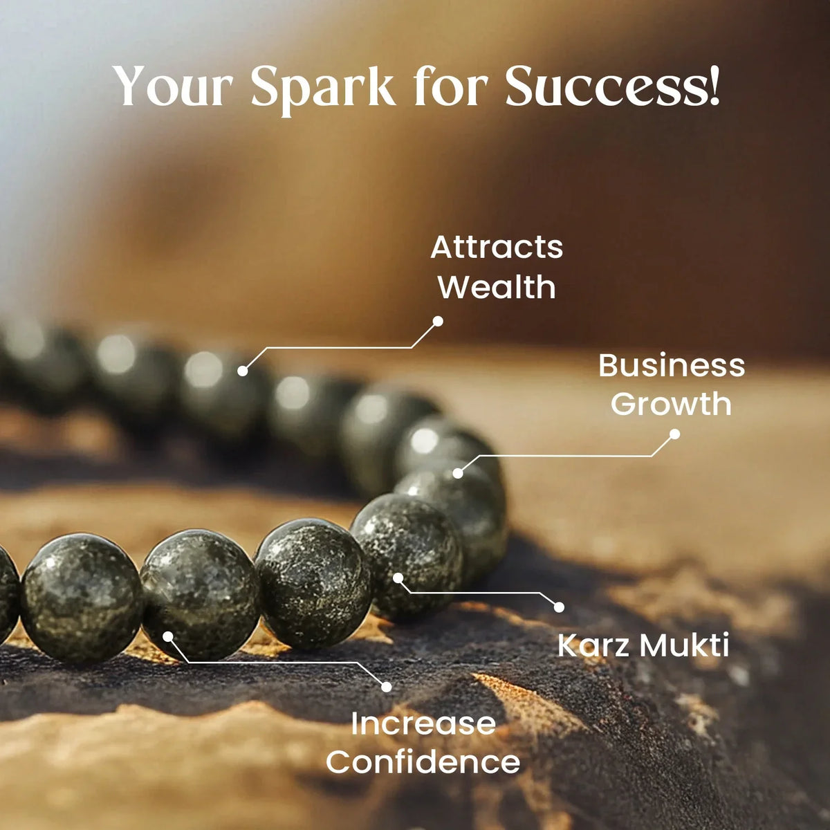 Raw Pyrite Bracelet - Attracts Wealth &amp; Prosperity