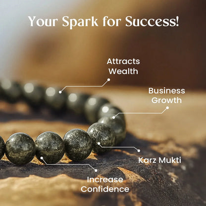 Raw Pyrite Bracelet - Attracts Wealth &amp; Prosperity