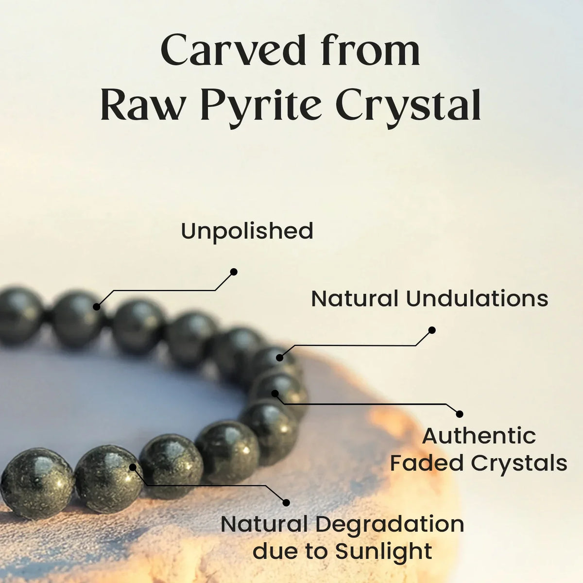 Raw Pyrite Bracelet - Attracts Wealth &amp; Prosperity